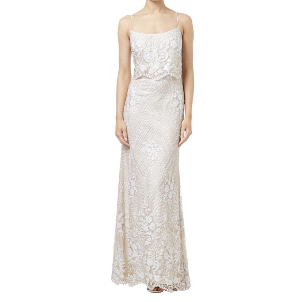 Anthropologie x BHLDN Adrianna Papell Arden Formal Dress Pink Size 14 - Picture 3 of 16
